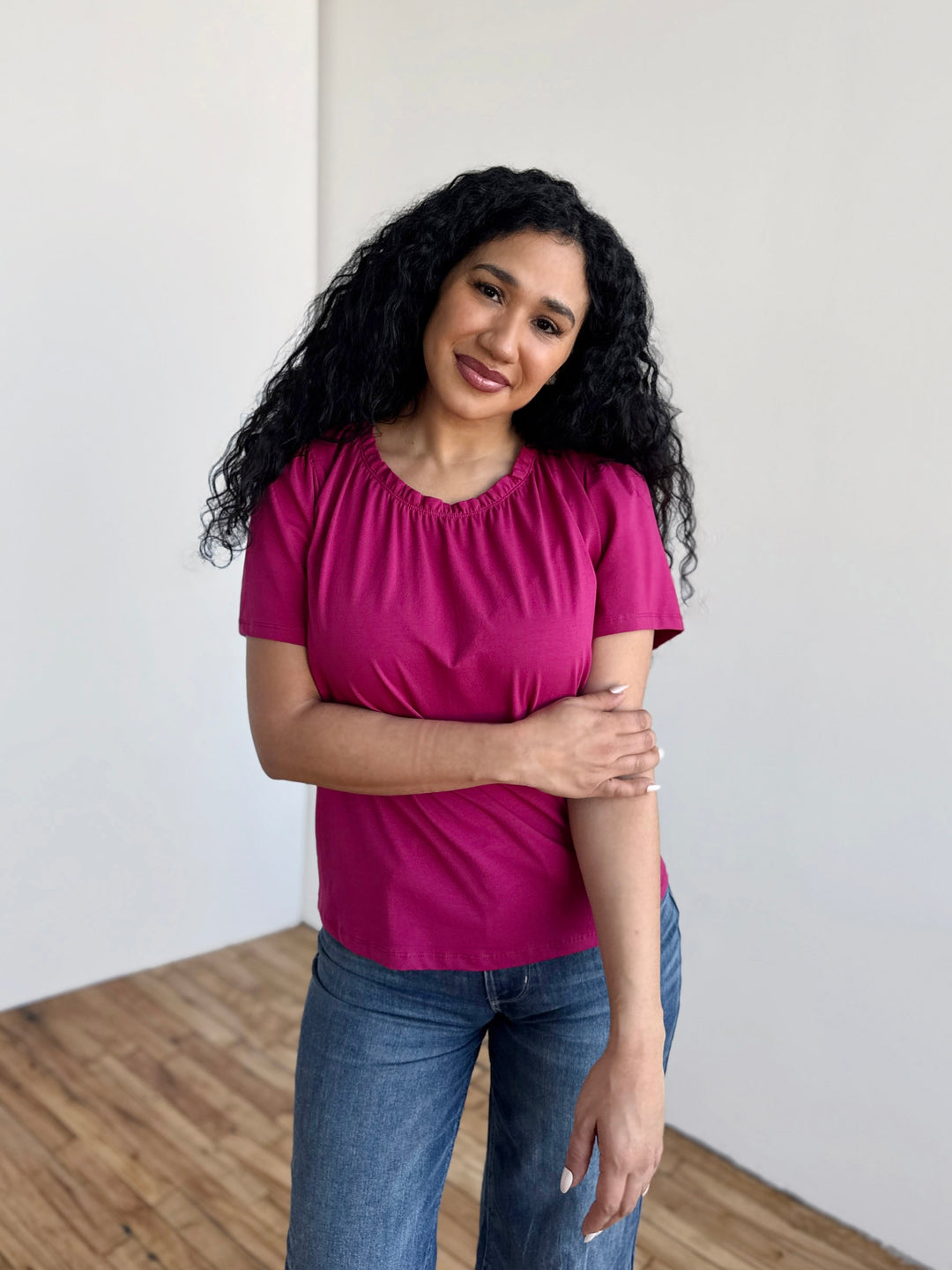 LARA tee in Garnet Pink
