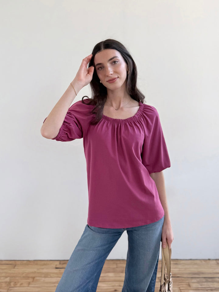 DELPHINE top in Mauve Berry