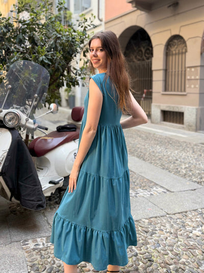 DARCY dress in Peacock Blue