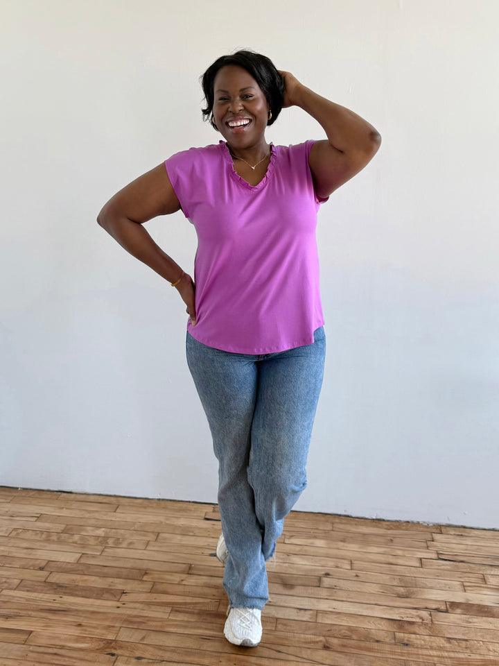 YAZMINE top in Magenta Bloom