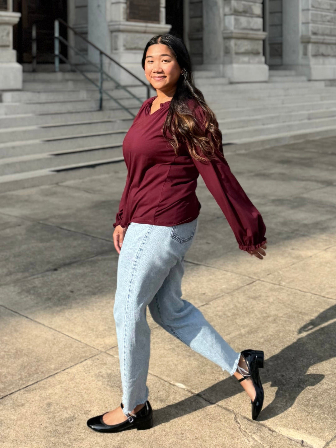 ROCHELLE top in Merlot