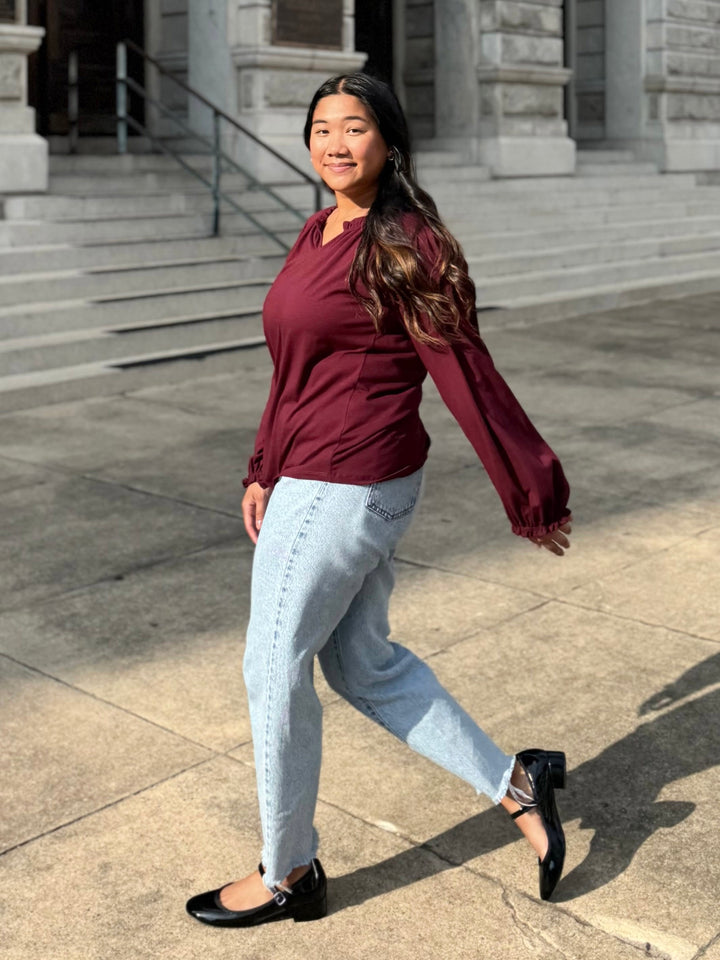 ROCHELLE top in Merlot