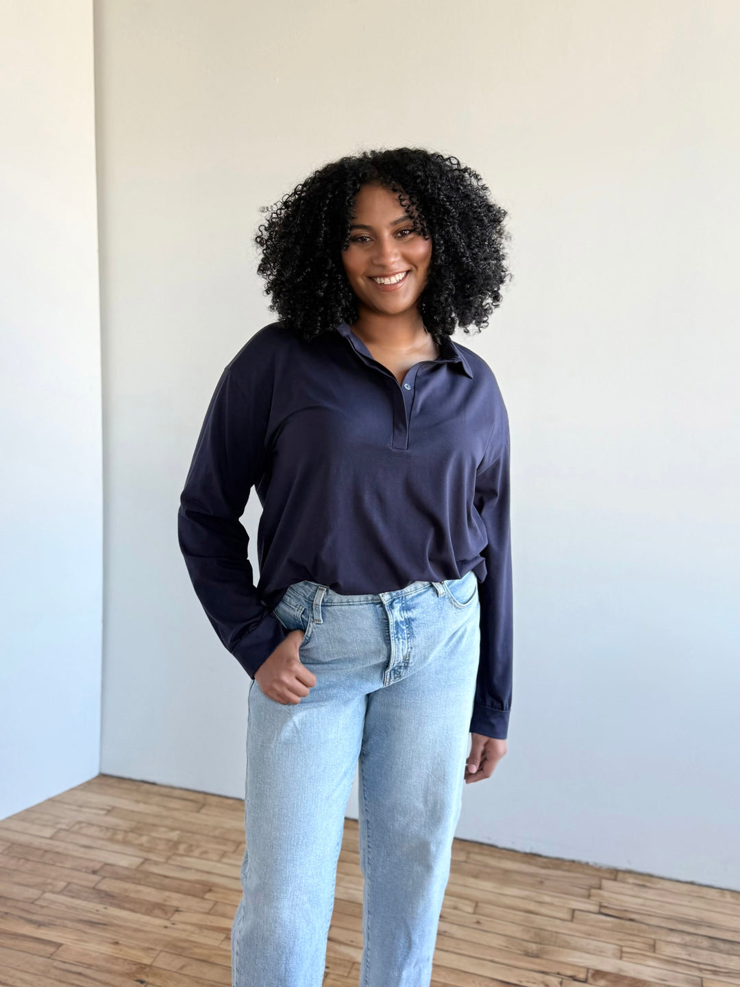 MICAH jersey top in Navy