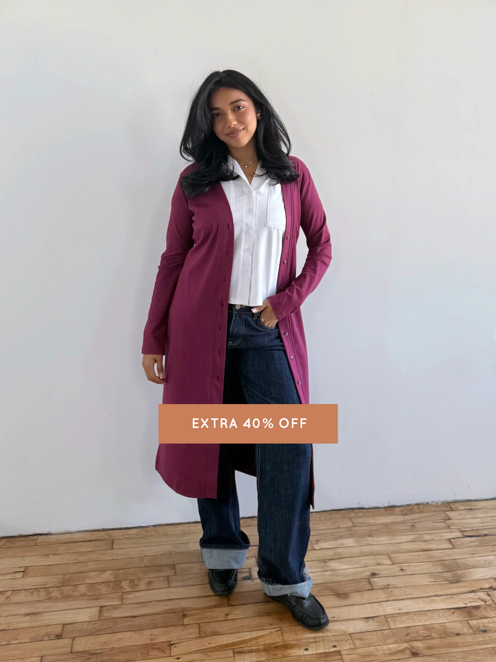 LENA doubleknit duster/dress in Raspberry