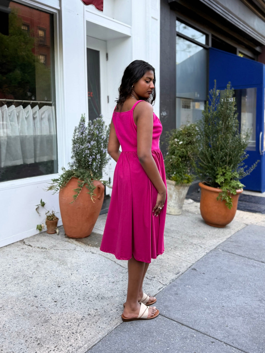 MARIBEL dress in Hot Pink/Garnet Pink