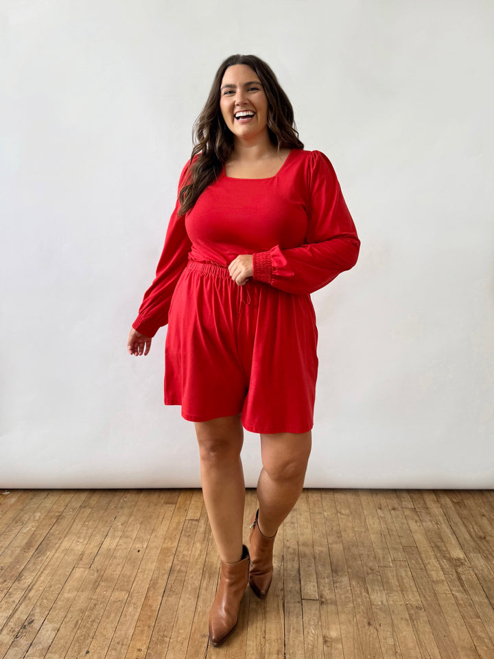 DARLA top in Bright Red