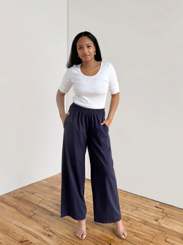 LEONOR rib-knit tee in White