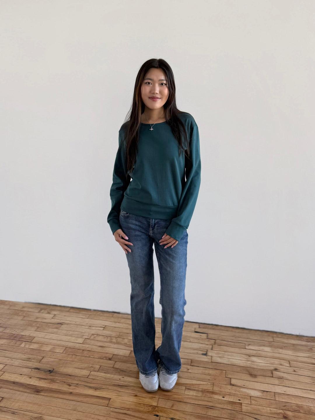 PERCY heavy knit top in Deep Sea