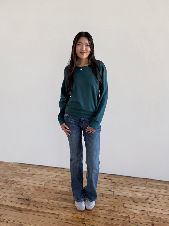 PERCY heavy knit top in Deep Sea