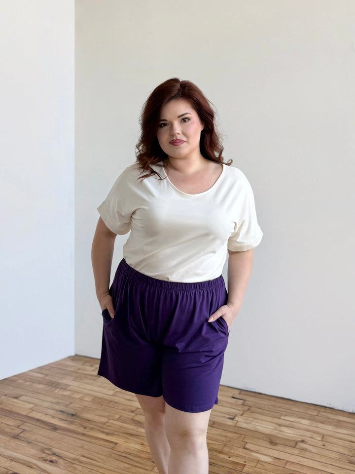 ANDRI jersey shorts in Midnight Dahlia