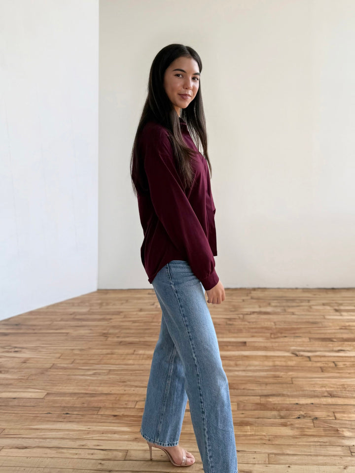 LINDSEY blouse in Merlot
