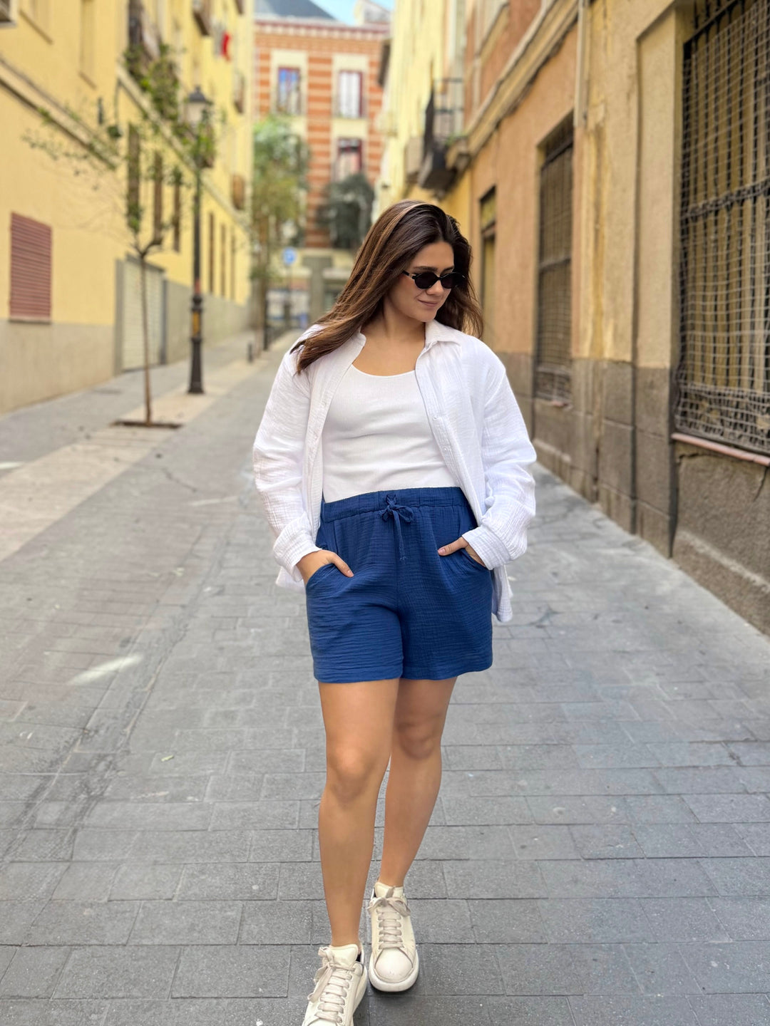 MADRID gauze shorts in Bluebird