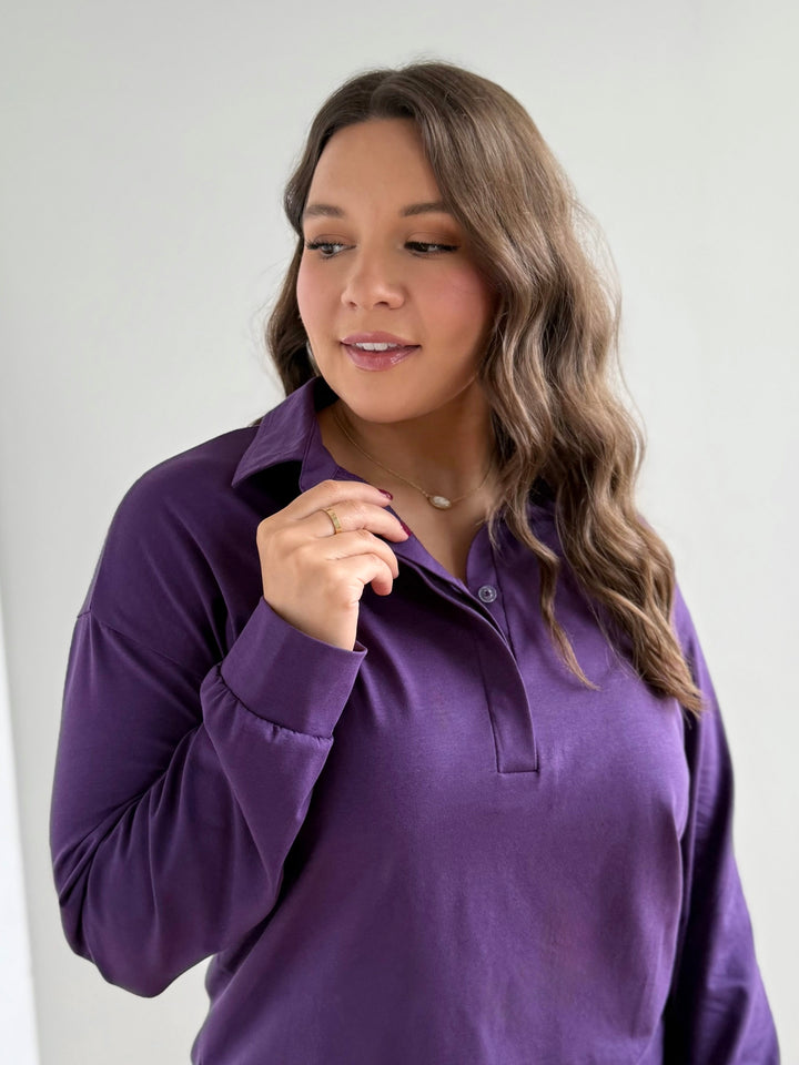 MICAH jersey top in Midnight Dahlia