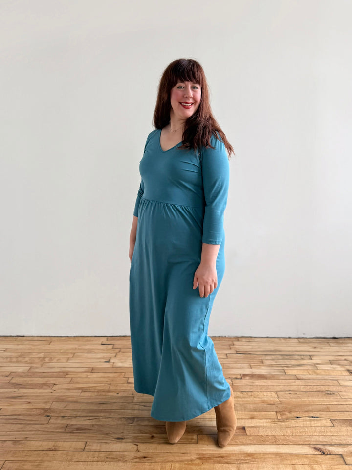 BRIE maxi dress in Peacock Blue
