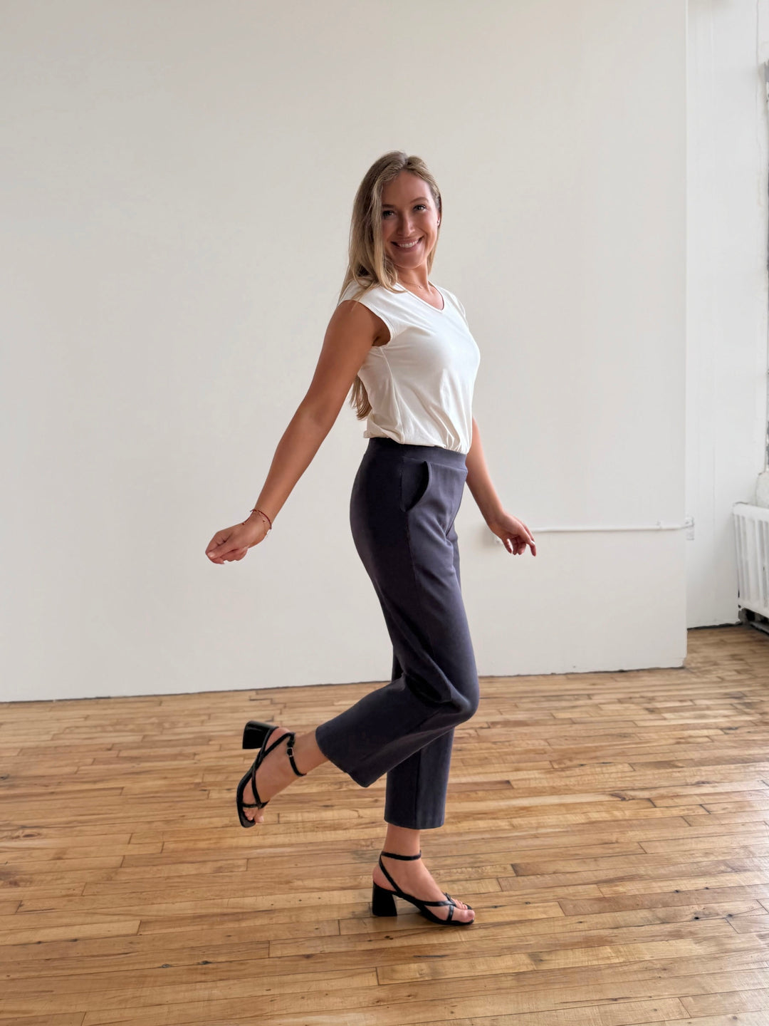 PATRICIA heavy-knit pants in Gunmetal