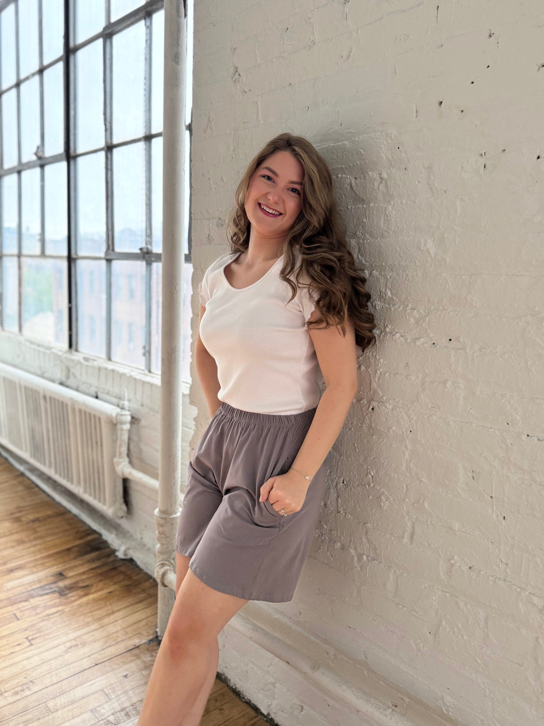 ANDRI jersey shorts in Circular Grey