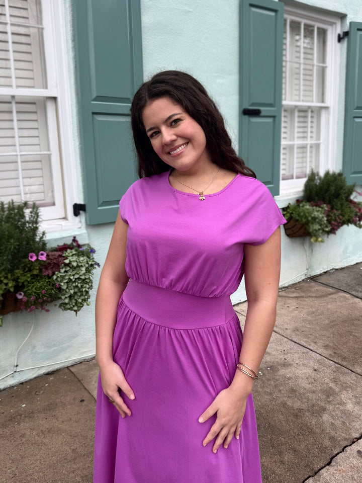 CATHERINE dress in Magenta Bloom