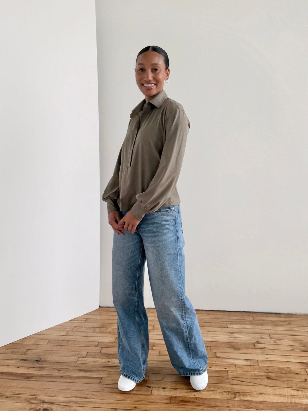 KAILYN jersey top in Silver Sage