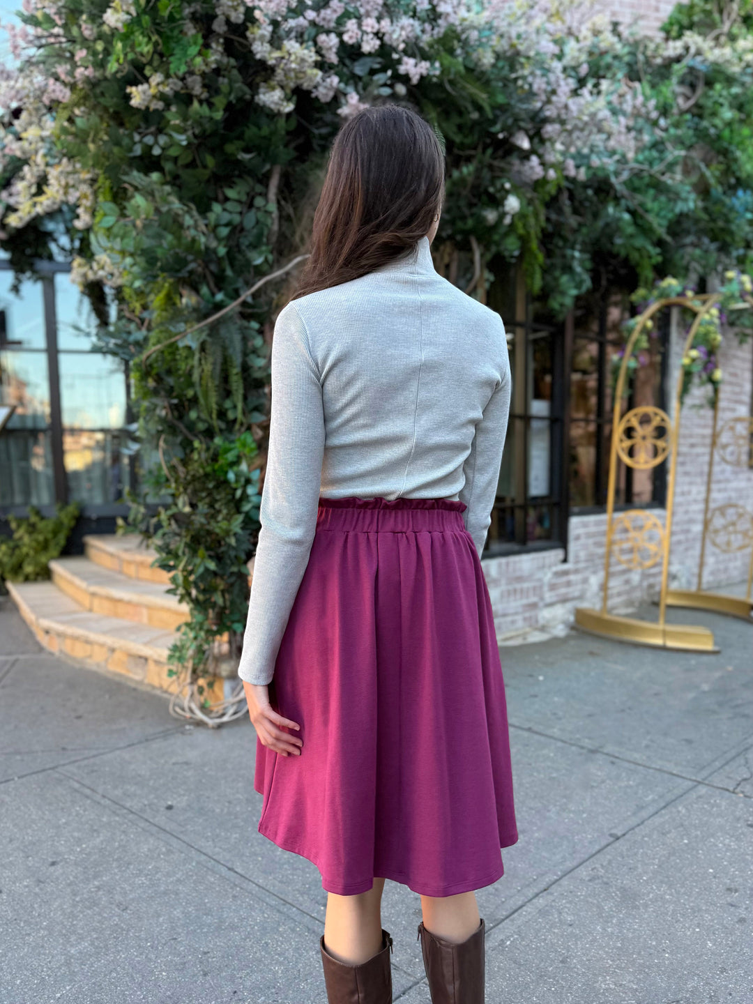 LUCINDA doubleknit skirt in Raspberry