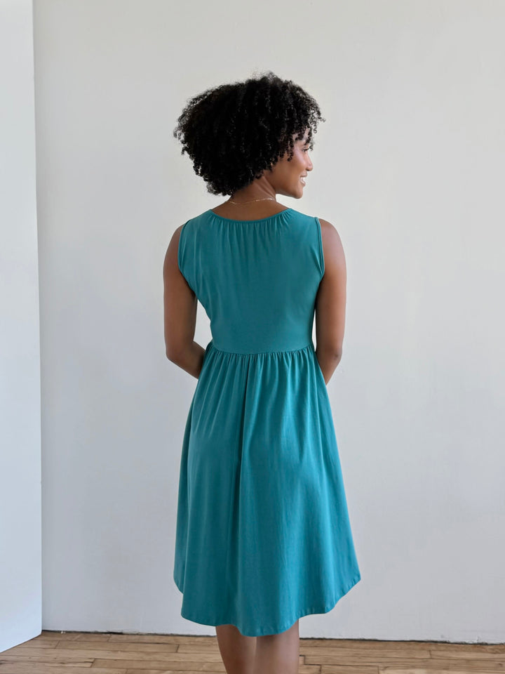 SUNSET dress in Marine Teal