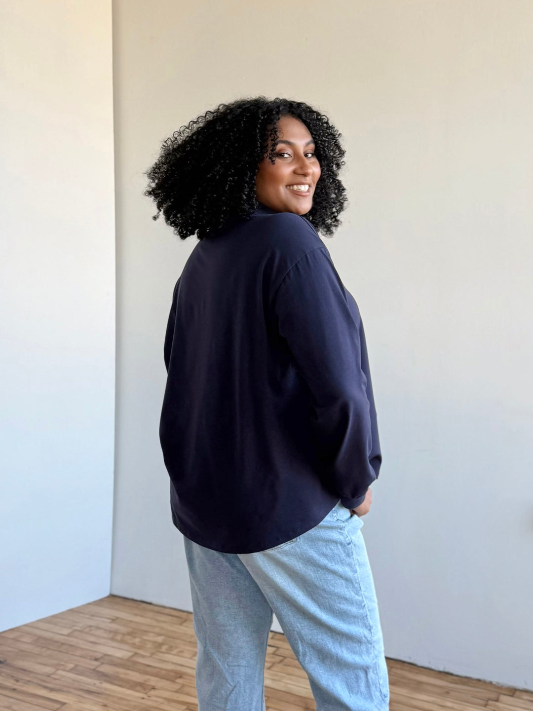 MICAH jersey top in Navy