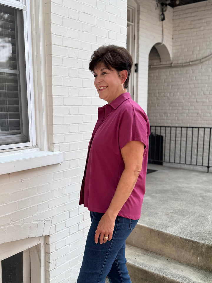 SAMARIA top in Deep Berry