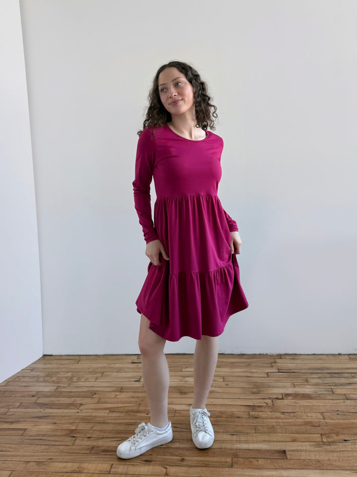 MAISIE dress in Garnet Pink