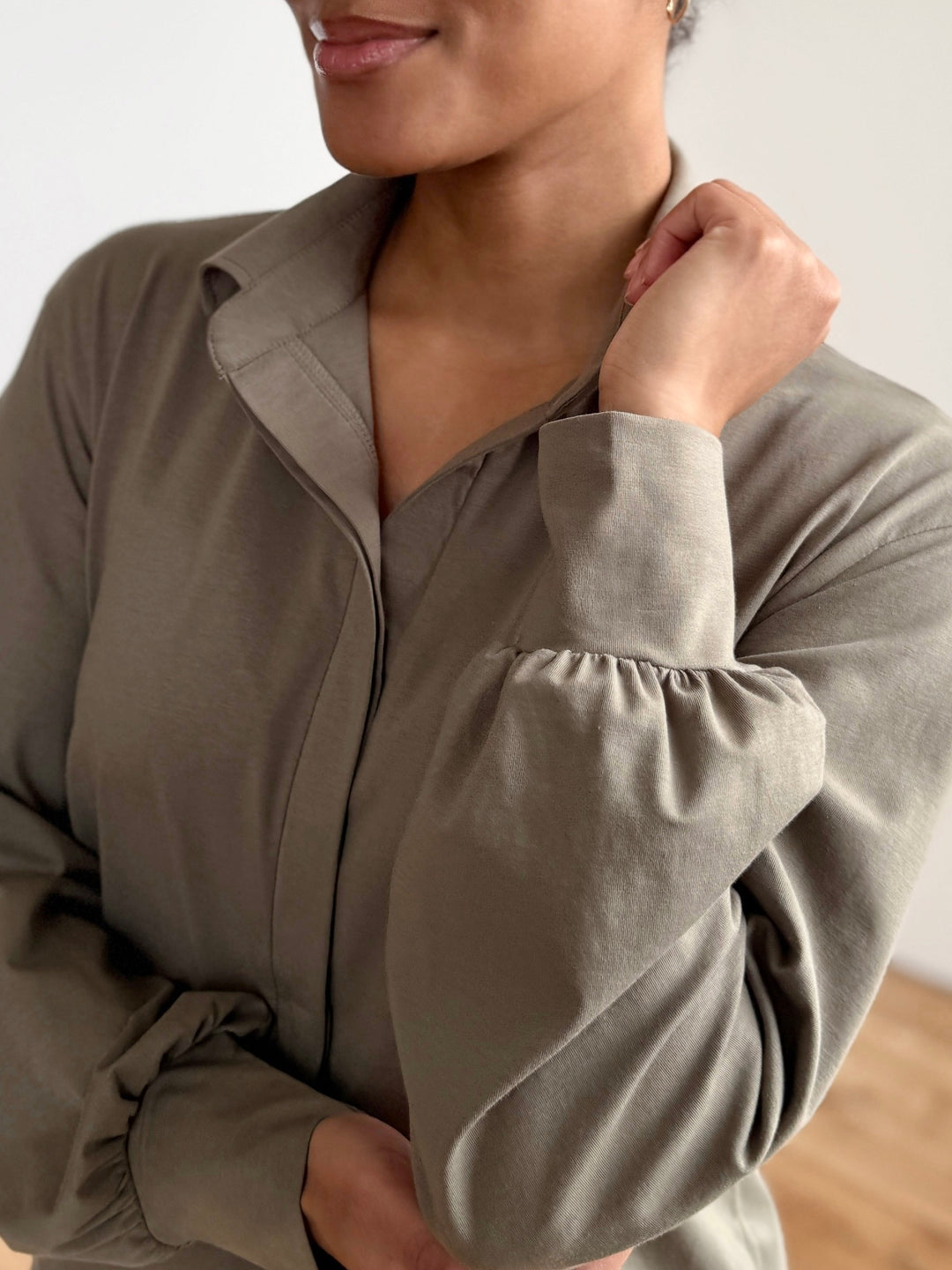 KAILYN jersey top in Silver Sage