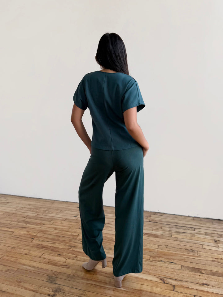 JEANINE heavy-knit top in Deep Sea
