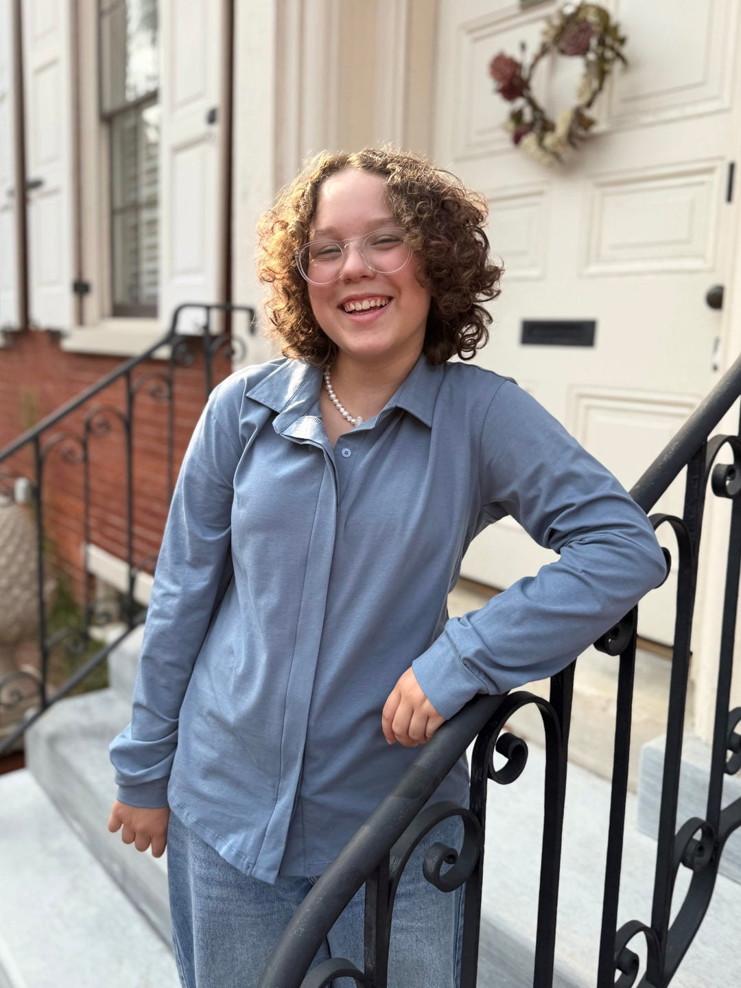 DEVON blouse in Blue Dusk
