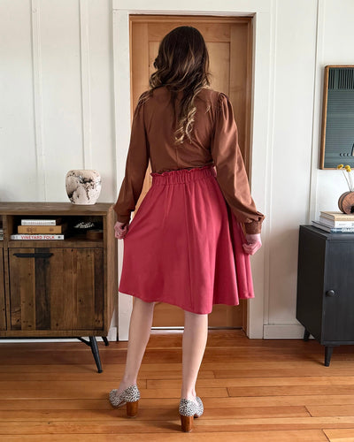 LUCINDA doubleknit skirt in Soft Hibiscus