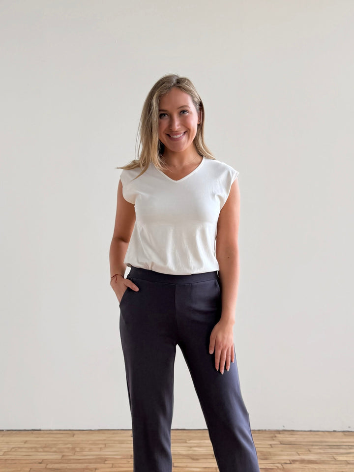 PATRICIA heavy-knit pants in Gunmetal