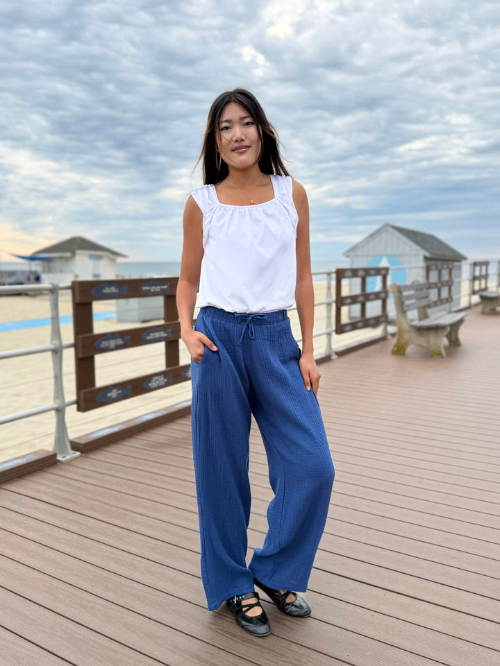 FLORENCE gauze pants in Bluebird