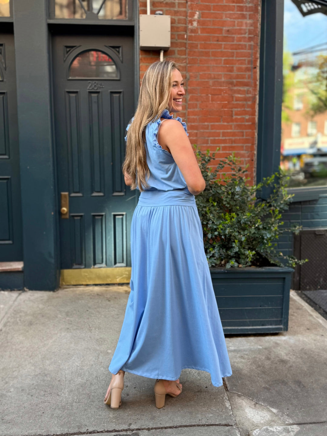 ZOYA skirt in Light Cornflower