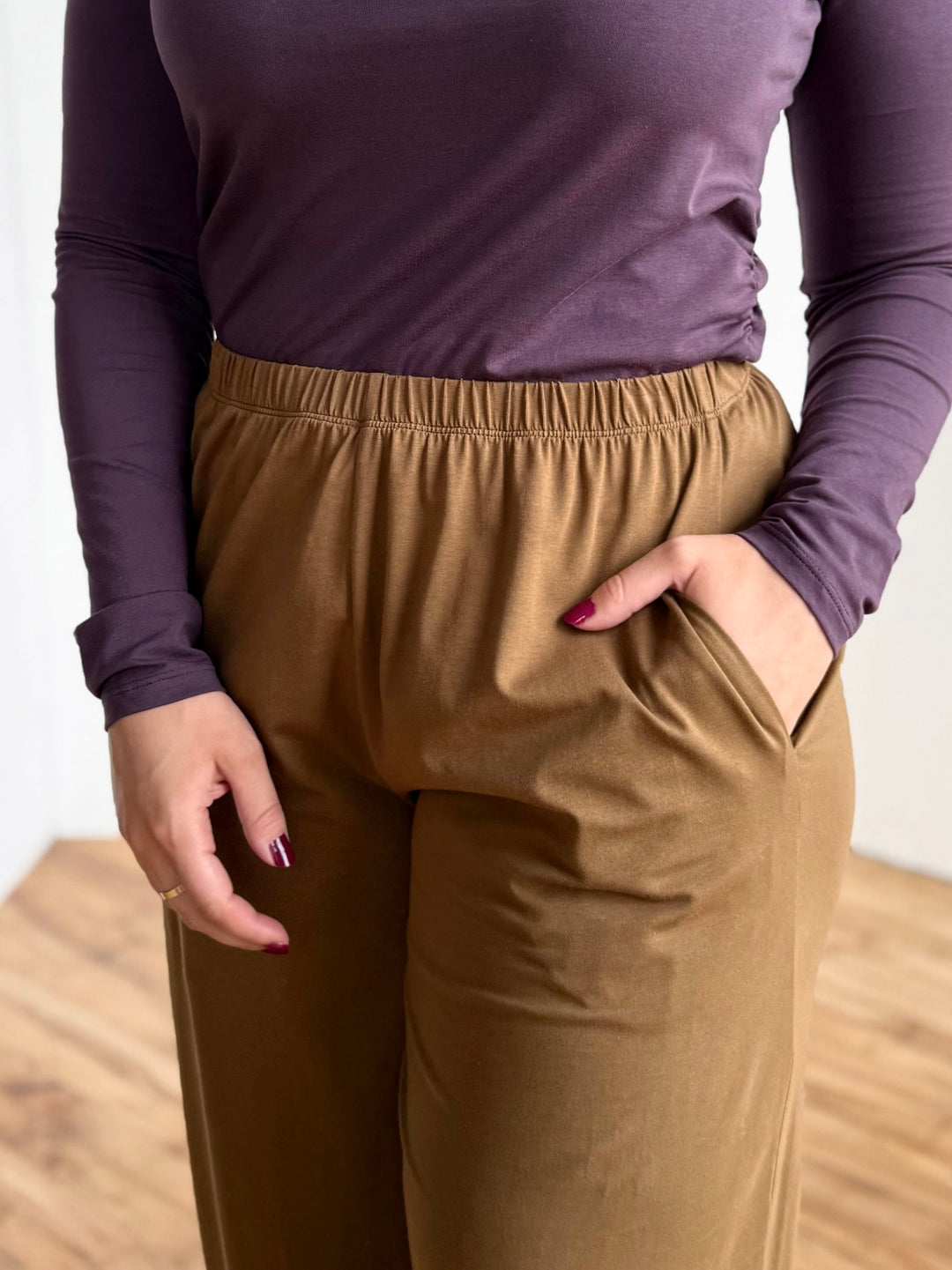 ANDRI jersey pants in Kona Brown
