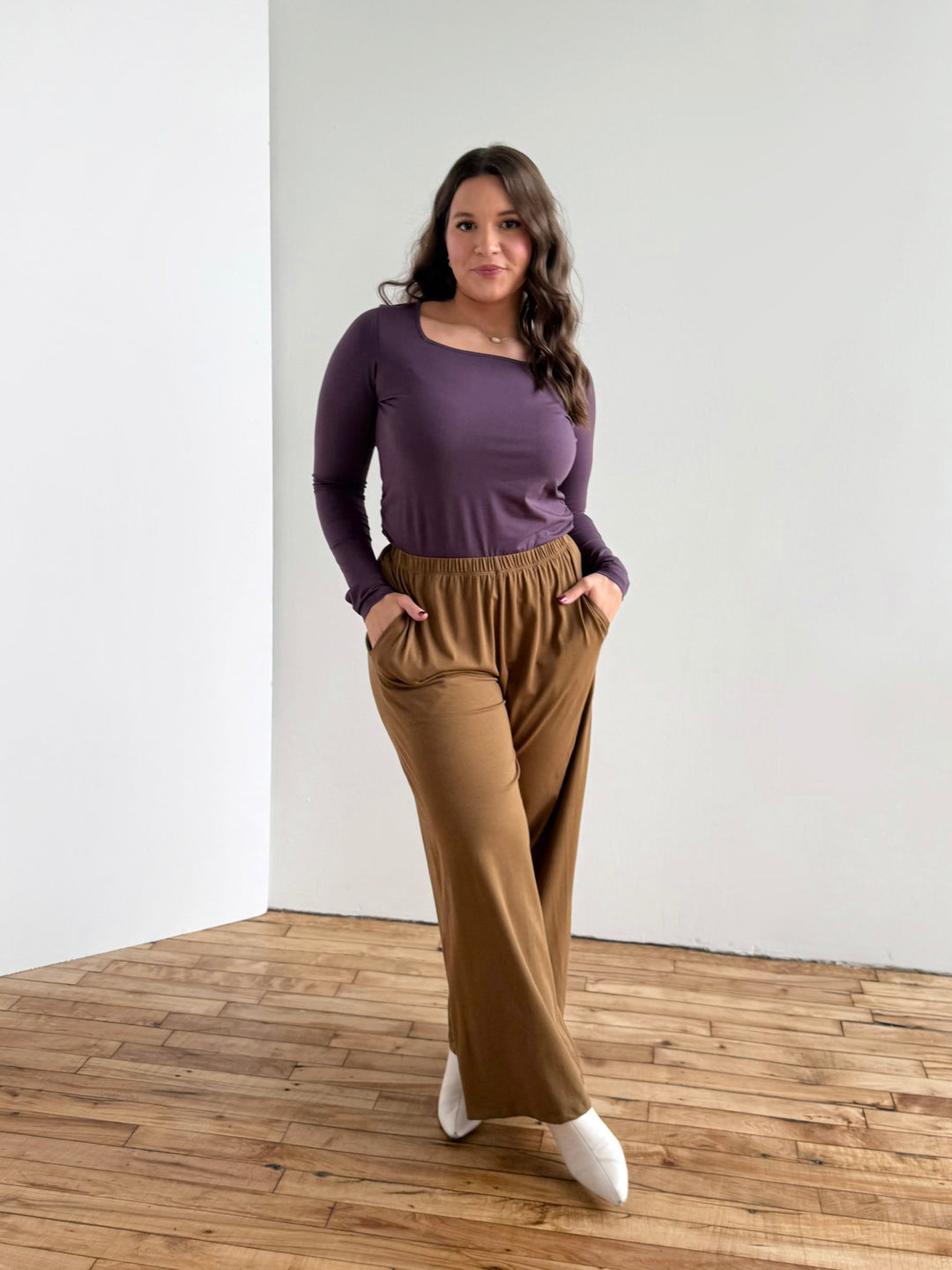 ANDRI jersey pants in Kona Brown
