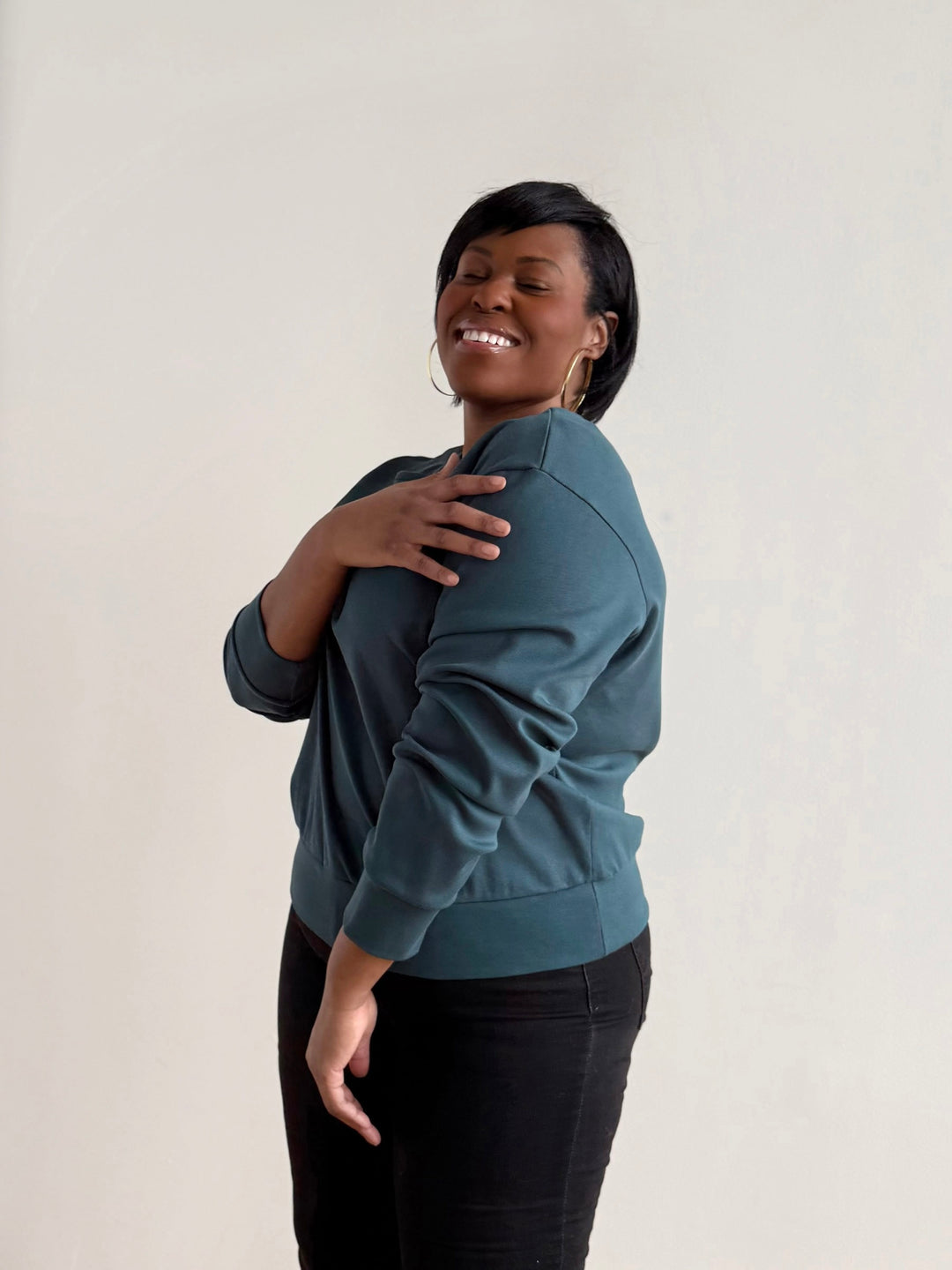 PERCY heavy knit top in Deep Sea