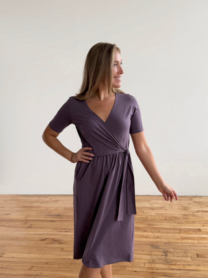EVELYN dress in Smoky Purple