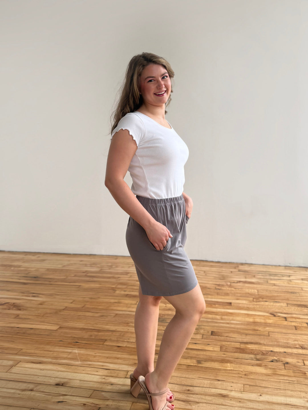 ANDRI jersey shorts in Circular Grey