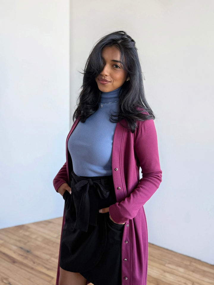 MILANE rib-knit top in Bluebell