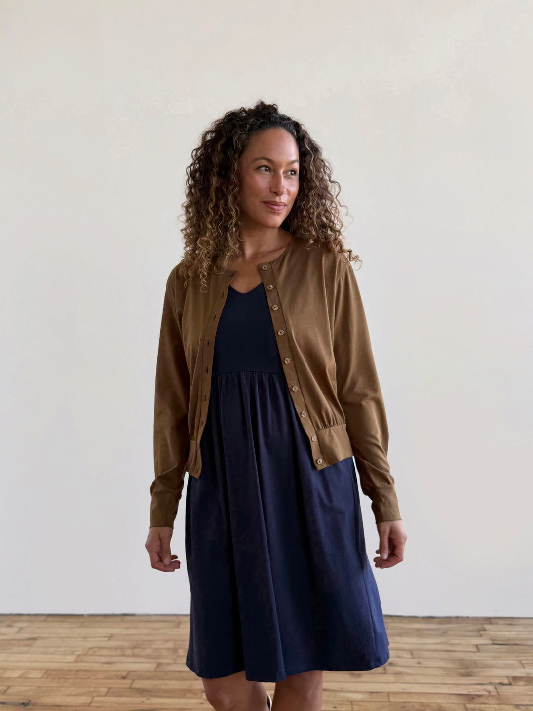 EUGENIE cardigan/top in Kona Brown