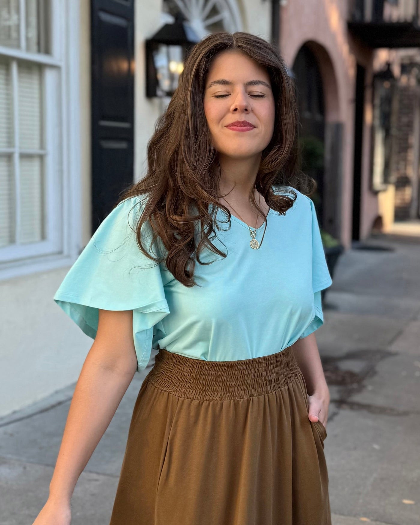 ELLIOT tee in Crisp Aqua
