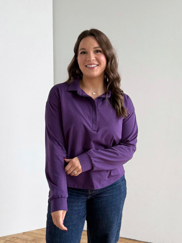 MICAH jersey top in Midnight Dahlia