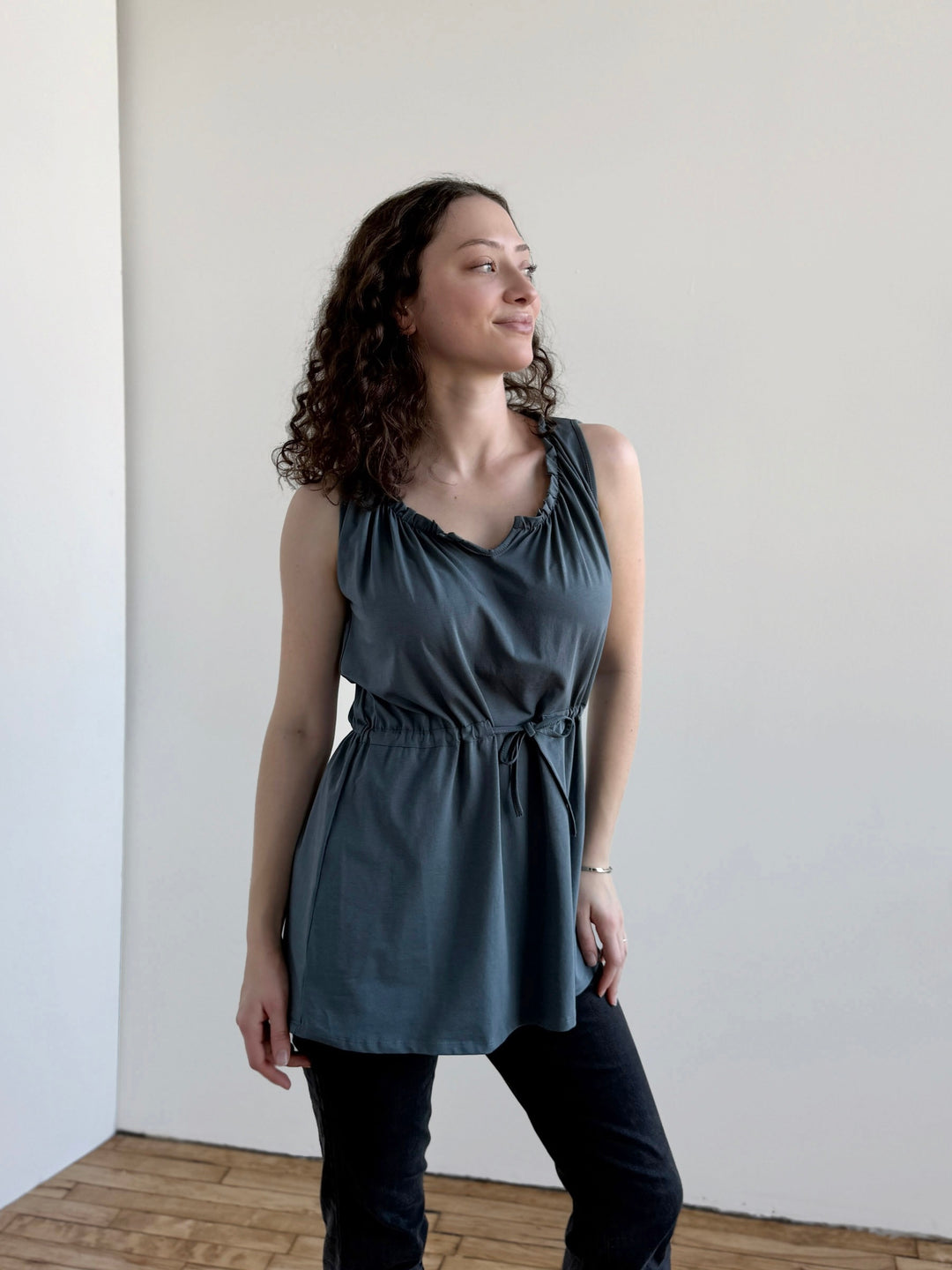 ROXANA tunic in Blue Cement