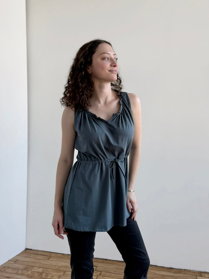 ROXANA tunic in Blue Cement