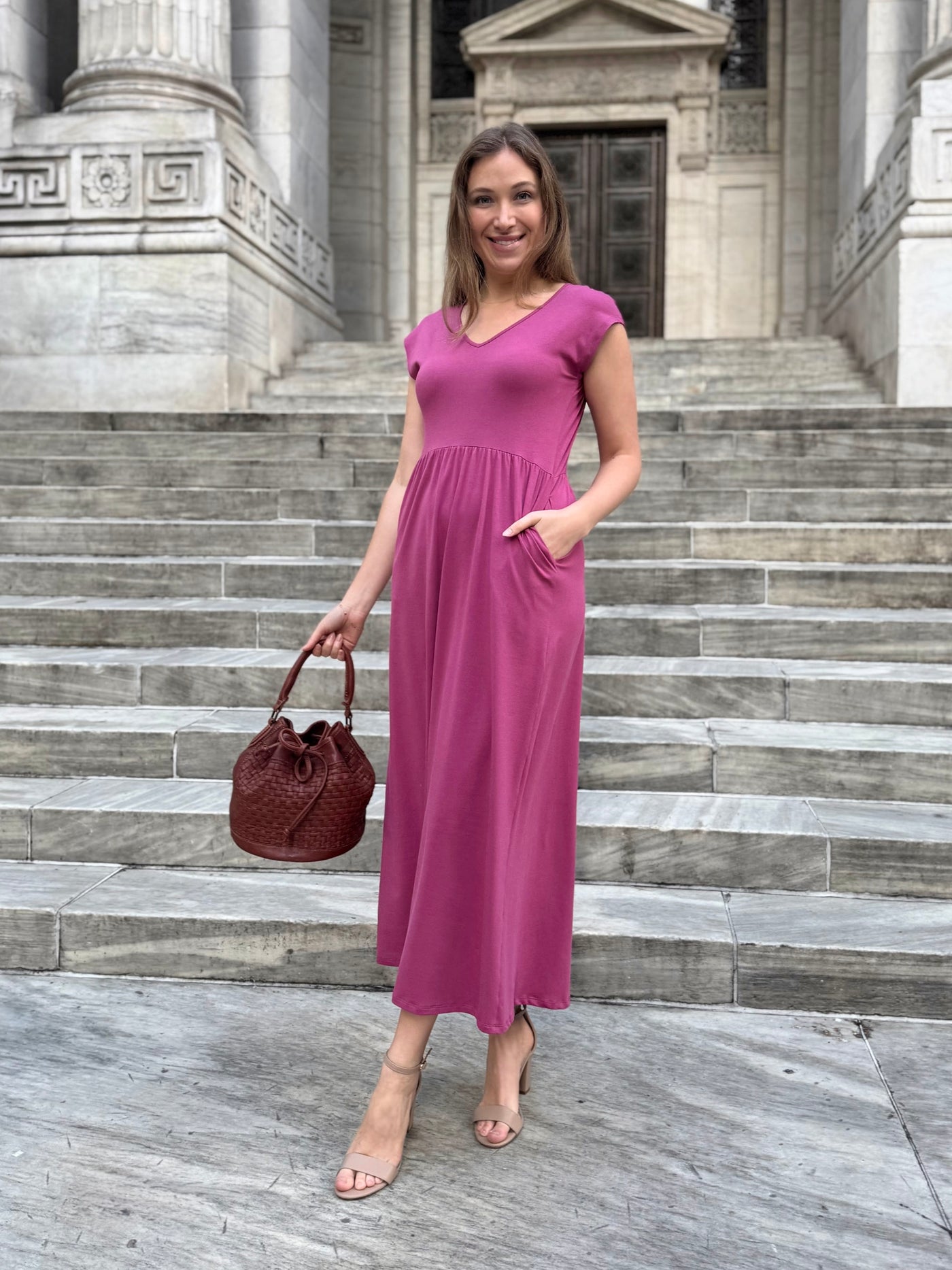 DINAH dress in Mauve Berry
