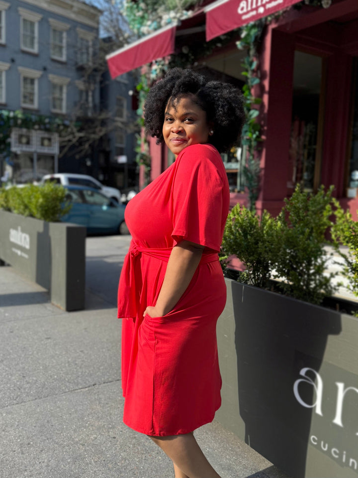 IRVINE dress in Bright Ruby