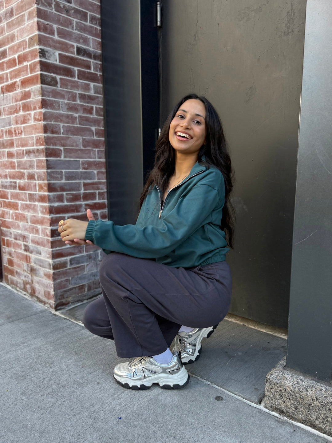 JOHANNA heavy-knit pullover in Deep Sea