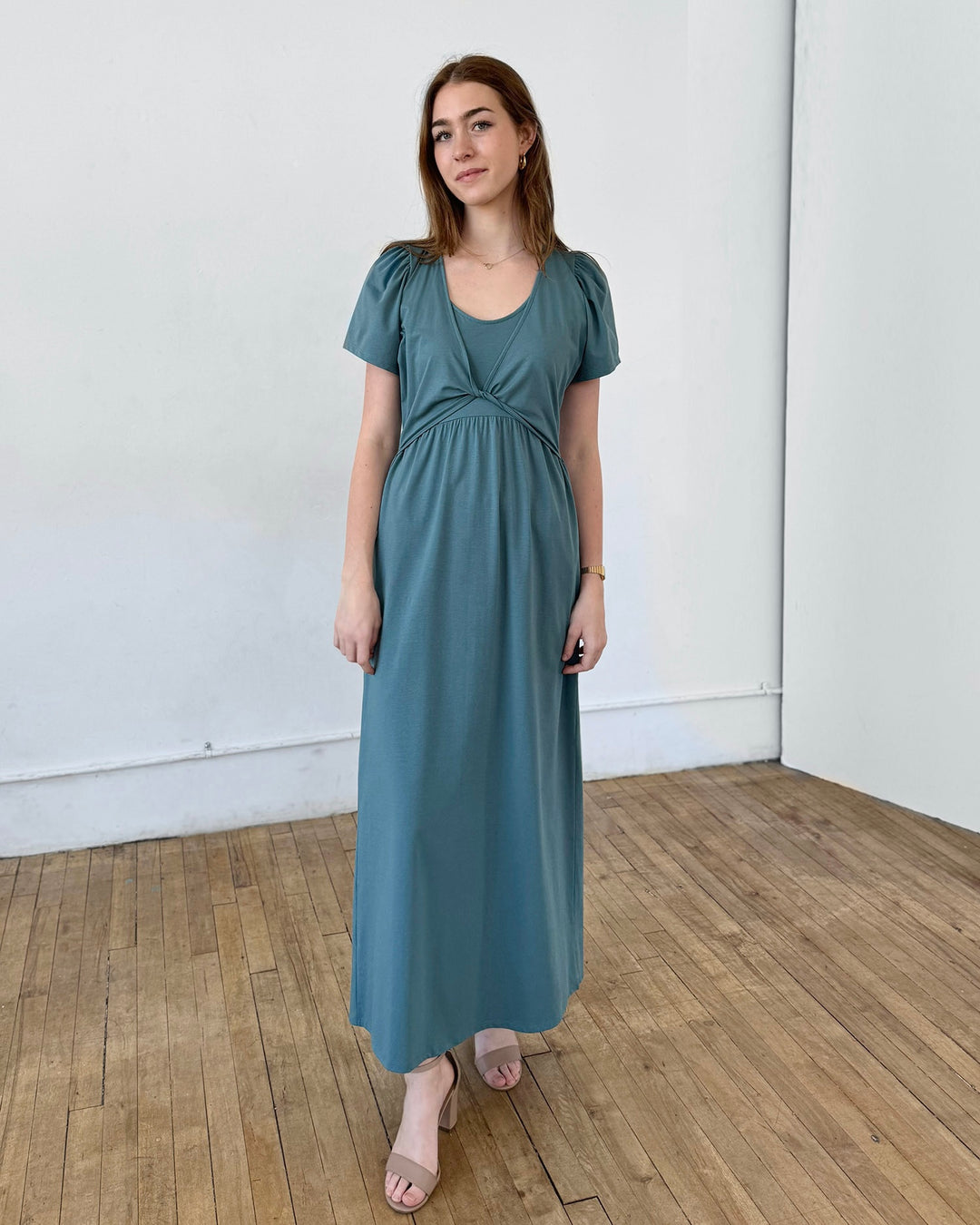 MONICA dress in Dark Aqua Elegantees MONICA dress in Dark Aqua Elegantees
