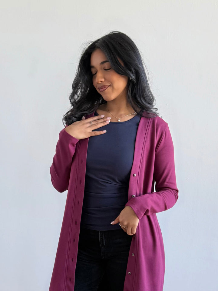 LENA doubleknit duster/dress in Raspberry